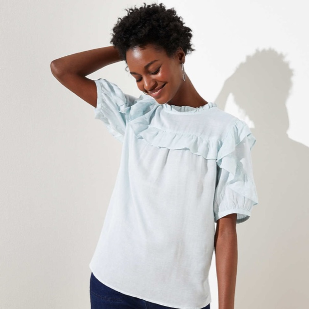 Loft ruffle top
